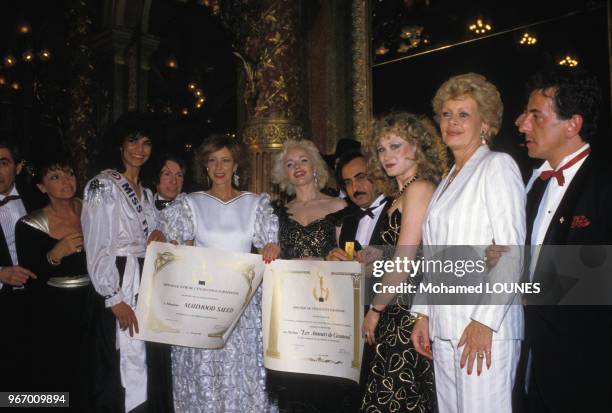 Katia Tchenko et Jacqueline Huet lors de la soirée 'Les Amours de Casanova' le 24 avril 1985 à Paris, France.