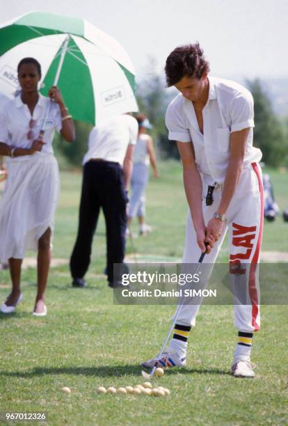 Acteur Christian Vadim lors d'un tournoi de golf le 26 mai 1985, France.