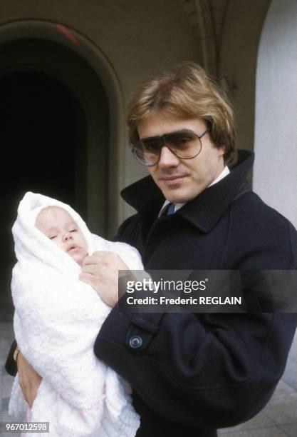 François Valéry lors du baptême de sa nièce le 23 décembre 1984 à Paris, France.