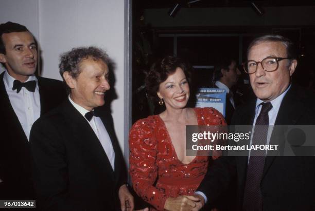 Jean-Louis Barrault et Leslie Caron lors de l'hommage rendu à Gene Kelly le 18 septembre 1981 à Paris, France.