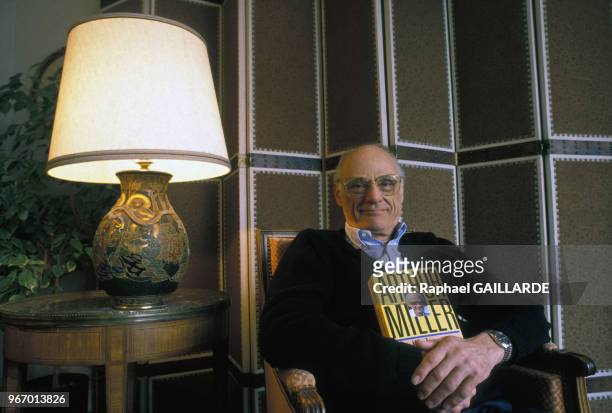Portrait de l'écrivain Arthur Miller le 14 avril 1988 à Paris, France.