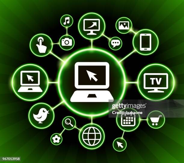 laptop internet communication technology dark buttons background - mouse pointer stock illustrations