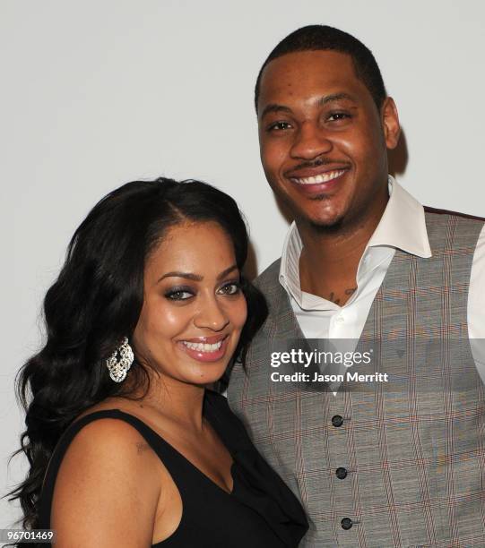 Personality LaLa Vasquez and NBA player Carmelo Anthony attend the Carmelo Anthony Foundation All-Star brunch held at Hotel Joule on February 14,...