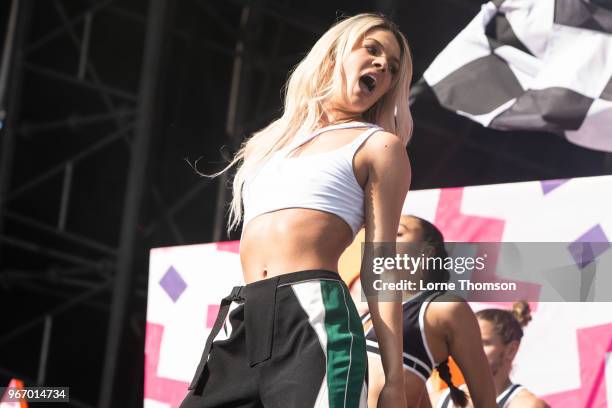 Louisa performs at Mighty Hoopla at Brockwell Park on June 3, 2018 in London, England.