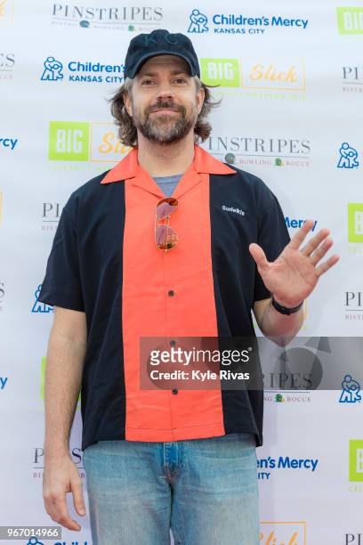 Jason Sudeikis walks the Red Carpet before participating in bowling at Pinstripes during the Big Slick Celebrity Weekend benefitting Children's Mercy...