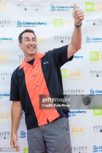 Rob Riggle walks the Red Carpet before participating in bowling at Pinstripes during the Big Slick Celebrity Weekend benefitting Children's Mercy...