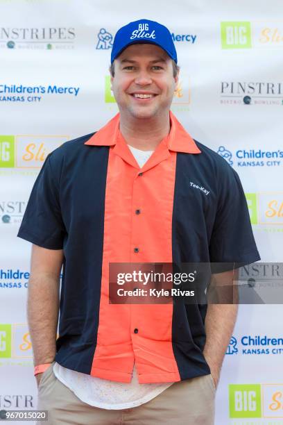 Taran Killam walks the Red Carpet before participating in bowling at Pinstripes during the Big Slick Celebrity Weekend benefitting Children's Mercy...