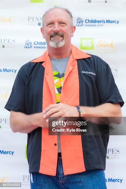 Bret Saberhagen walks the Red Carpet before participating in bowling at Pinstripes during the Big Slick Celebrity Weekend benefitting Children's...