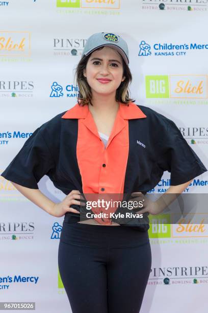 Laura Marano walks the Red Carpet before participating in bowling at Pinstripes during the Big Slick Celebrity Weekend benefitting Children's Mercy...