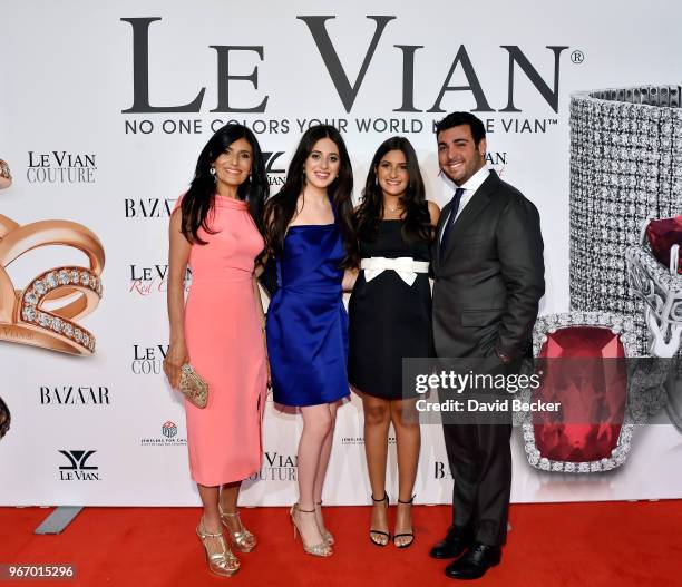 Miranda LeVian, Lexy LeVian, Naomi LeVian amd Jonathan LeVian attend the Le Vian 2019 Red Carpet Revue at the Mandalay Bay Convention Center on June...