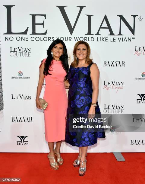 Miranda LeVian and Elizabeth LeVian attend the Le Vian 2019 Red Carpet Revue at the Mandalay Bay Convention Center on June 3, 2018 in Las Vegas,...