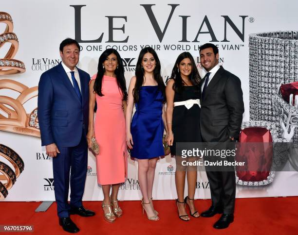 Eddie LeVian, Miranda LeVian, Lexy LeVian, Naomi LeVian and Jonathan LeVian attend the Le Vian 2019 Red Carpet Revue at the Mandalay Bay Convention...