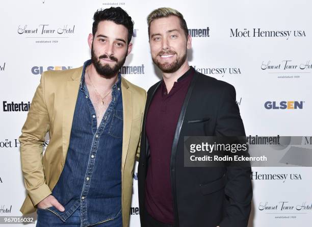 Lance Bass and Michael Turchin attend the GLSEN LA Pride Kick Off Gala at Sunset Tower Hotel on June 3, 2018 in West Hollywood, California.