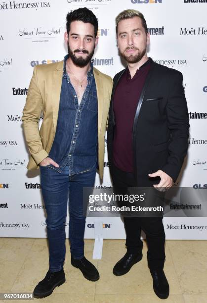 Lance Bass and Michael Turchin attend the GLSEN LA Pride Kick Off Gala at Sunset Tower Hotel on June 3, 2018 in West Hollywood, California.