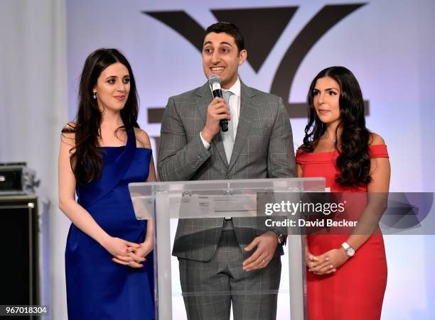 Lexy LeVian, Jason LeVian and Chloe LeVian appear on stage at the Le Vian 2019 Red Carpet Revue at the Mandalay Bay Convention Center on June 3, 2018...