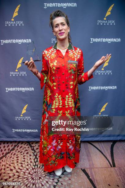 Imogen Heap recives the award for outstanding music in a play with Harry Potter and the Cursed Child during the 2018 Drama Desk Awards arrivals at...