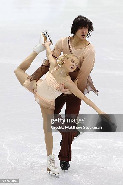 Maria Mukhortova and Maxim Trankov of Russia compete in the figure skating pairs short program on day 3 of the Vancouver 2010 Winter Olympics at...