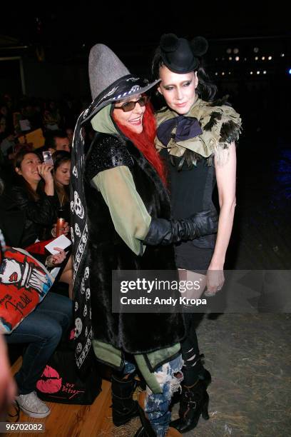 Patricia Fields and Suzanne Bartch attend the Betsey Johnson Fall 2010 fashion show during Mercedes-Benz Fashion Week at Altman Building on February...