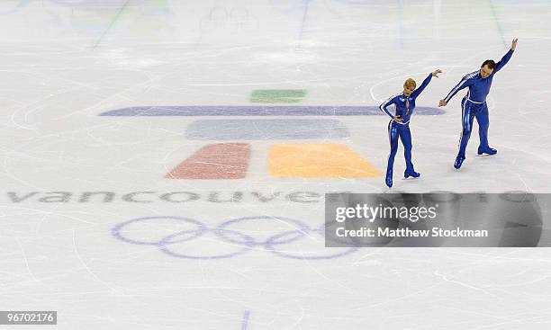 Tatiana Volosozhar and Stanislav Morozov of Ukraine compete in the figure skating pairs short program on day 3 of the Vancouver 2010 Winter Olympics...