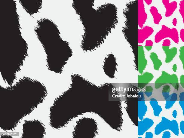 fur cow seamless pattern - cowhide stock illustrations