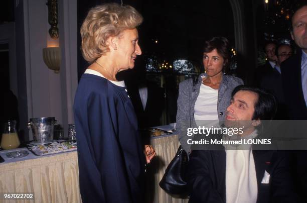 Bernadette Chirac lors d'une réception à l'ambassade d'Arabie Saoudite le 22 spetembre 1988 à Paris, France.