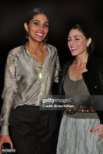 Designer Rachel Roy and TV personality Olivia Palermo attend Rachel Roy Fall 2010 during Mercedes-Benz Fashion Week at Cedar Lake Studios on February...