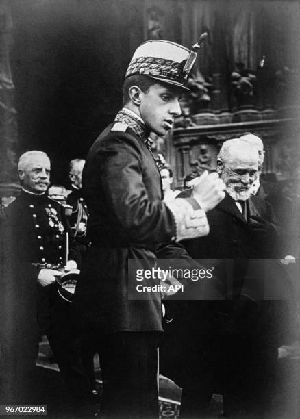 Le roi d'Espagne Alfonso XIII et le Président de la République française Emile Loubet reçus à Notre Dame à Paris le 31 mai 1905, France.