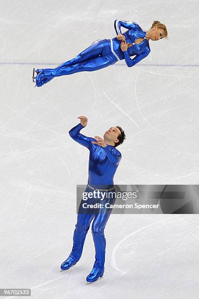 Tatiana Volosozhar and Stanislav Morozov of Ukraine compete in the figure skating pairs short program on day 3 of the Vancouver 2010 Winter Olympics...