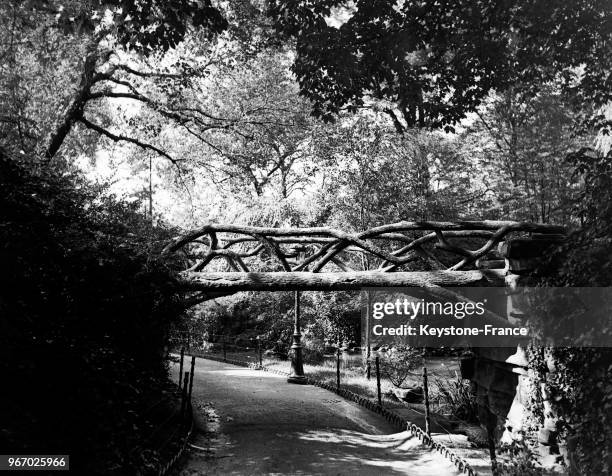 Jardin derrière le Grand Palais à Paris, France, le 21 septembre 1934.