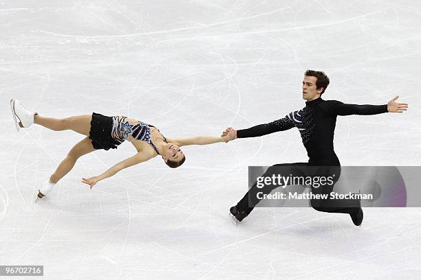 Jessica Dube and Bryce Davison of Canada compete in the figure skating pairs short program on day 3 of the Vancouver 2010 Winter Olympics at Pacific...