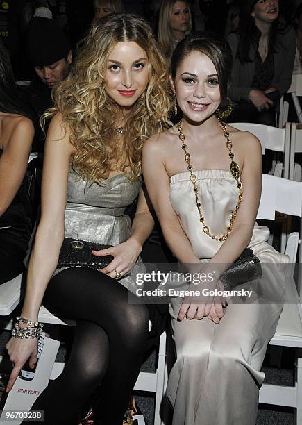 Whitney Port and Alexis Dziena attend The Rebecca Taylor Fall 2010 during Mercedes-Benz Fashion Week at Bryant Park on February 14, 2010 in New York...