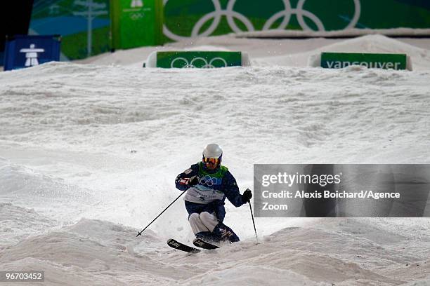Bryon Wilson of the USA takes 2nd place during the Men's Freestyle Skiing Moguls on Day 3 of the 2010 Vancouver Winter Olympic Games on February 14,...