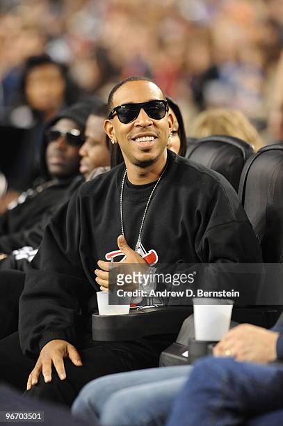 Hip-Hop Artist Ludacris takes in the NBA All-Star Game, part of 2010 NBA All-Star Weekend on February 14, 2010 at Cowboys Stadium in Arlington,...