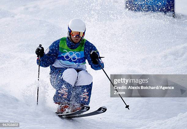 Bryon Wilson of the USA takes 2nd place during the Men's Freestyle Skiing Moguls on Day 3 of the 2010 Vancouver Winter Olympic Games on February 14,...