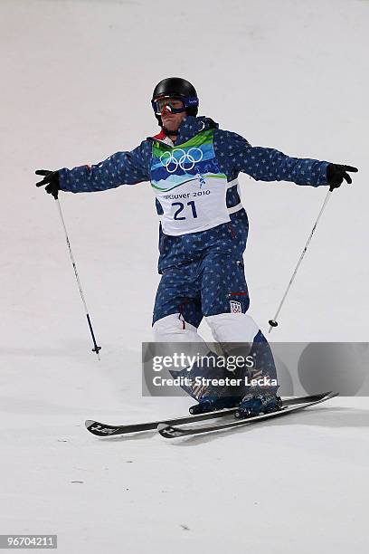 Nathan Roberts of United States competes during the Freestyle Skiing Men's Moguls on day 3 of the 2010 Winter Olympics at Cypress Freestyle Skiing...