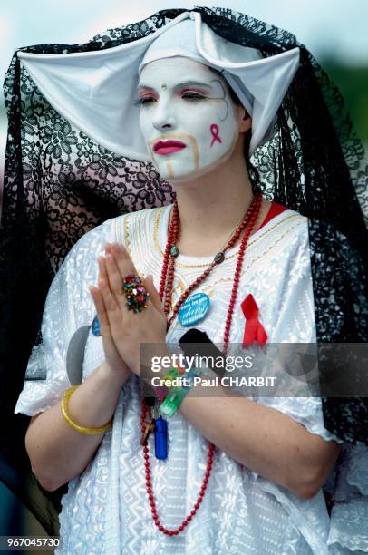 Soeur de la Perpetuelle Indulgencence pendant le 'Festival Solidays' le 29 juin 2014, Paris, France.