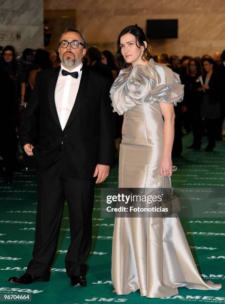 Angeles Gozalez Sinde and Alex de la Iglesia arrive to the 2010 edition of the 'Goya Cinema Awards' ceremony at the Palacio de Congresos on February...