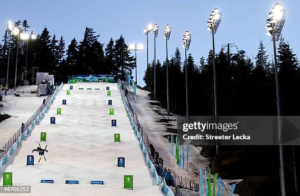 Michael Morse of United States competes during the Freestyle Skiing Men's Moguls on day 3 of the 2010 Winter Olympics at Cypress Freestyle Skiing...