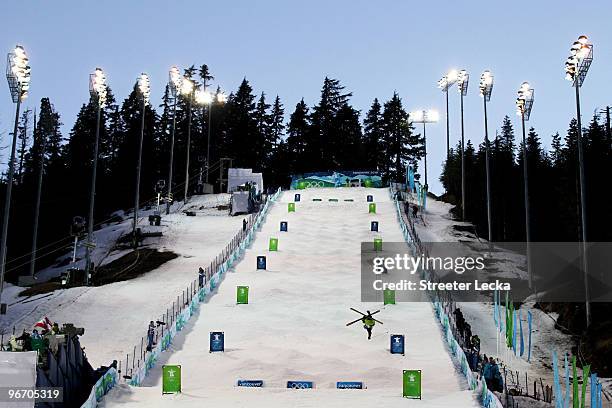 General view during the Freestyle Skiing Men's Moguls on day 3 of the 2010 Winter Olympics at Cypress Freestyle Skiing Stadium on February 14, 2010...