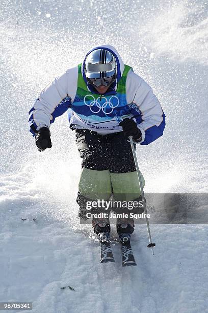 Dmitriy Barmashov of Kazakhstan on the qualification run during the Freestyle Skiing Men's Moguls on day 3 of the 2010 Winter Olympics at Cypress...