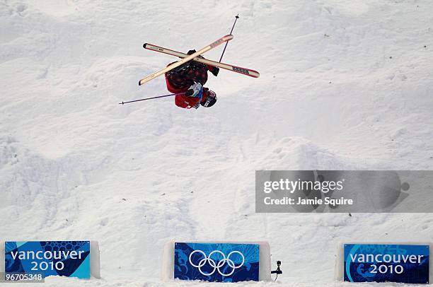 Yugo Tsukita of Japan competes during the Freestyle Skiing Men's Moguls on day 3 of the 2010 Winter Olympics at Cypress Freestyle Skiing Stadium on...