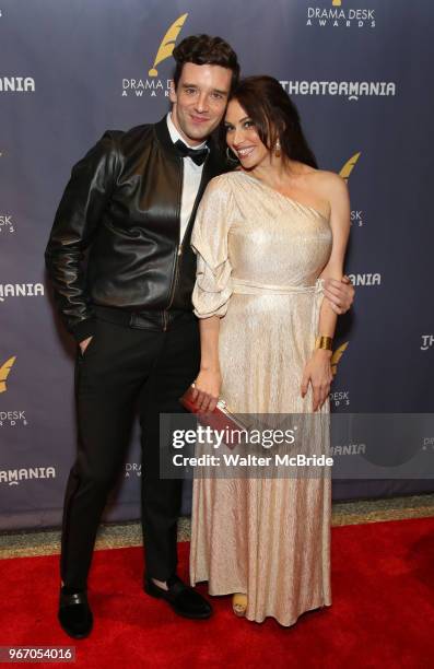 Michael Urie and Lesli Margherita during the arrivals for the 2018 Drama Desk Awards at Town Hall on June 3, 2018 in New York City.