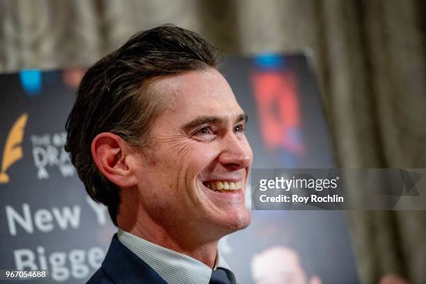 Billy Crudup recives the award for outstanding solo performance with "Harry Clarke, Vineyard Theatre" during the 2018 Drama Desk Awards arrivals at...
