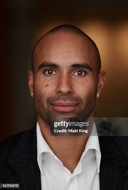 Archie Thompson of the Melbourne Victory poses during the 2010 A-League Finals Series Launch at the Sheraton on the Park Hotel on February 15, 2010...