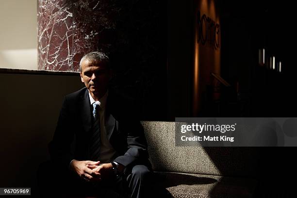 Sydney FC coach Vitezslav Lavicka poses during the 2010 A-League Finals Series Launch at the Sheraton on the Park Hotel on February 15, 2010 in...