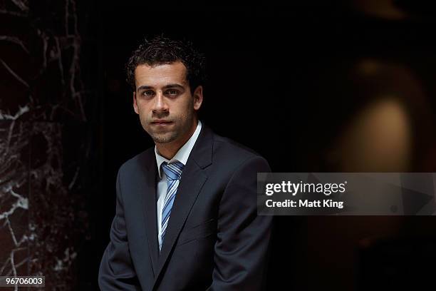 Alex Brosque of Sydney FC poses during the 2010 A-League Finals Series Launch at the Sheraton on the Park Hotel on February 15, 2010 in Sydney,...