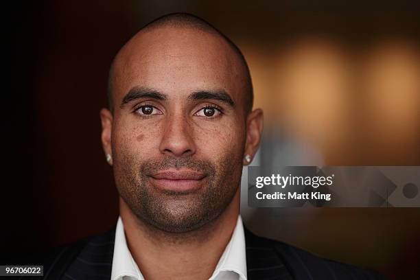 Archie Thompson of the Melbourne Victory poses during the 2010 A-League Finals Series Launch at the Sheraton on the Park Hotel on February 15, 2010...