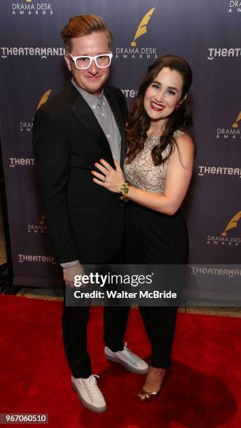 Kyle Jarrow and Lauren Worsham during the arrivals for the 2018 Drama Desk Awards at Town Hall on June 3, 2018 in New York City.