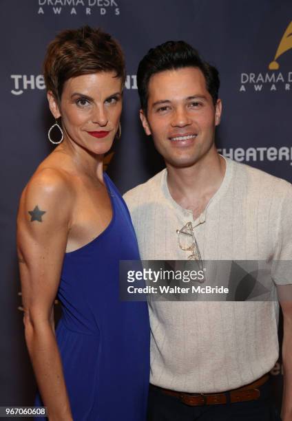 Jenn Colella and Jason Tam during the arrivals for the 2018 Drama Desk Awards at Town Hall on June 3, 2018 in New York City.