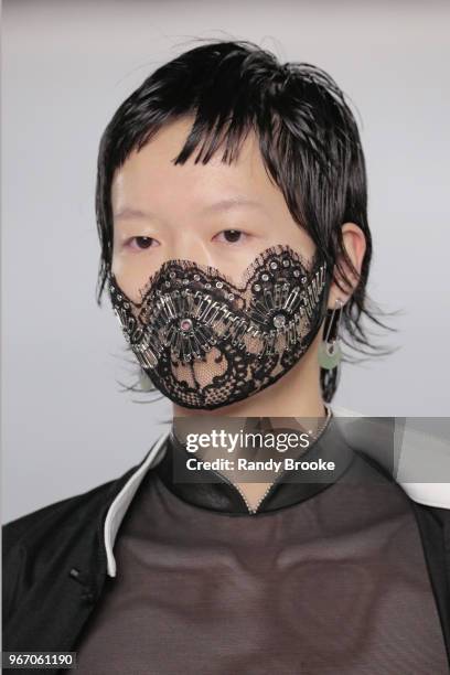 Model walks the runway during the Alexander Wang Resort Runway show June 2018 New York Fashion Week on June 3, 2018 in New York City.